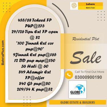 Residential Plot for Sale in Bahria Town, Lahore - (BP-354212)