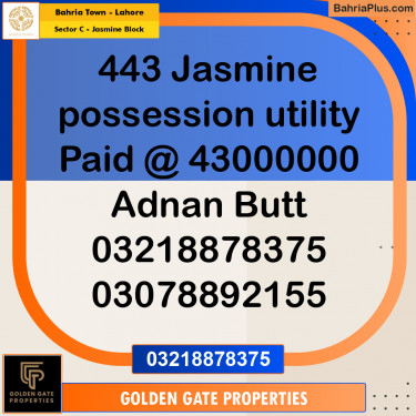 1 Kanal Residential Plot for Sale in Sector C - Jasmine Block -  Bahria Town, Lahore - (BP-354225)