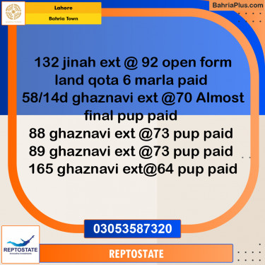 Residential Plot for Sale in Bahria Town, Lahore - (BP-354239)