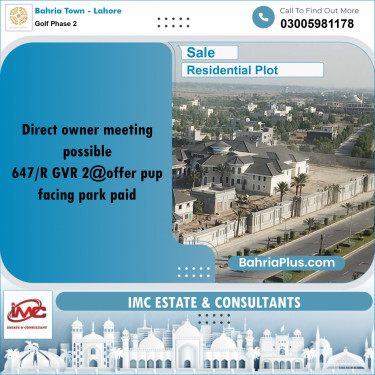 10 Marla Residential Plot for Sale in Golf Phase 2 -  Bahria Town, Lahore - (BP-354253)