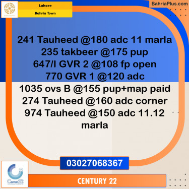 Residential Plot for Sale in Bahria Town, Lahore - (BP-354299)