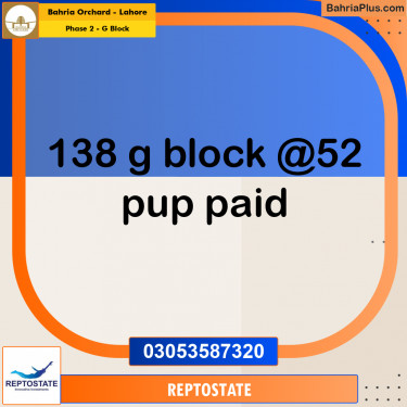 Residential Plot for Sale in Phase 2 - G Block -  Bahria Orchard, Lahore - (BP-354375)