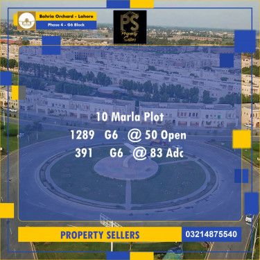 10 Marla Residential Plot for Sale in Phase 4 - G6 Block -  Bahria Orchard, Lahore - (BP-354428)