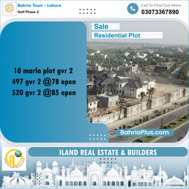 10 Marla Residential Plot for Sale in Golf Phase 2 -  Bahria Town, Lahore - (BP-354462)
