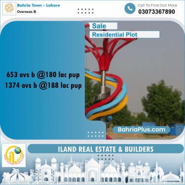 10 Marla Residential Plot for Sale in Overseas B -  Bahria Town, Lahore - (BP-354463)