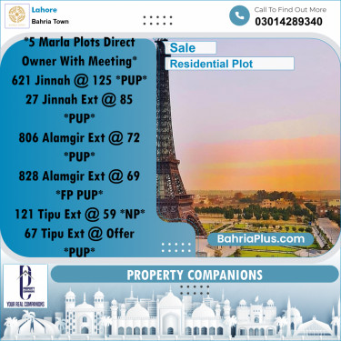 Residential Plot for Sale in Bahria Town, Lahore - (BP-354552)