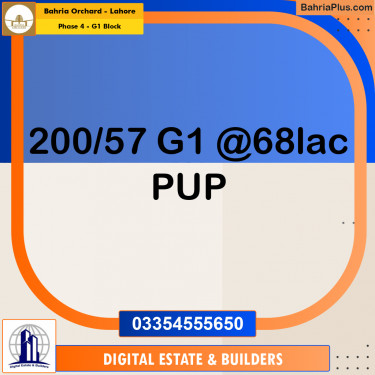 Residential Plot for Sale in Phase 4 - G1 Block -  Bahria Orchard, Lahore - (BP-354564)