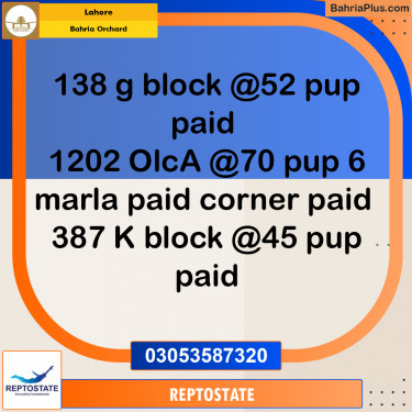 Residential Plot for Sale in Bahria Orchard, Lahore - (BP-354576)