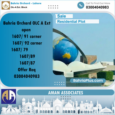 Residential Plot for Sale in OLC-A Ext. Block -  Bahria Orchard, Lahore - (BP-354593)