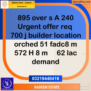 Residential Plot for Sale in Overseas A -  Bahria Town, Lahore - (BP-354598)