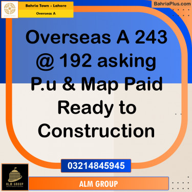 10 Marla Residential Plot for Sale in Overseas A -  Bahria Town, Lahore - (BP-354609)