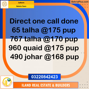 Residential Plot for Sale in Bahria Town, Lahore - (BP-354802)
