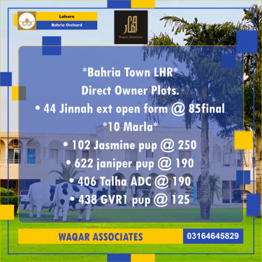 Residential Plot for Sale in Bahria Orchard, Lahore - (BP-354851)