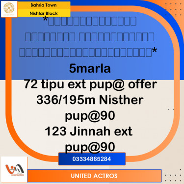5 Marla Residential Plot for Sale in Sector E - Nishtar Block -  Bahria Town, Lahore - (BP-354978)