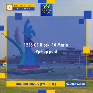 10 Marla Residential Plot for Sale in Phase 4 - G5 Block -  Bahria Orchard, Lahore - (BP-355007)