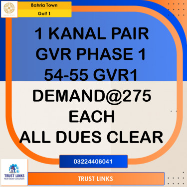 1 Kanal Residential Plot for Sale in Golf Phase 1 -  Bahria Town, Lahore - (BP-355101)