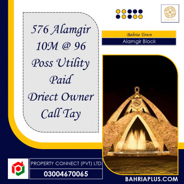 10 Marla Residential Plot for Sale in Sector F - Alamgir Block -  Bahria Town, Lahore - (BP-355117)