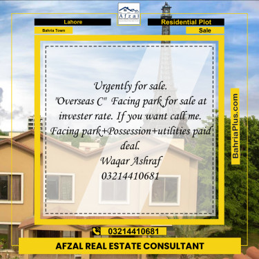 Residential Plot for Sale in Bahria Town, Lahore - (BP-355325)