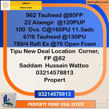 Residential Plot for Sale in Bahria Town, Lahore - (BP-355344)