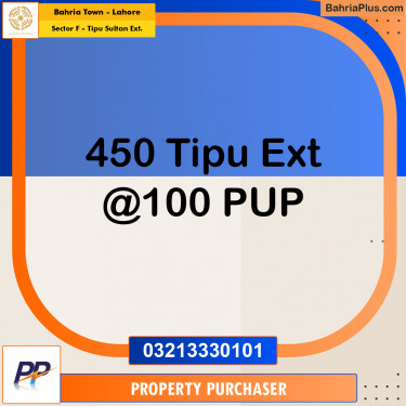 10 Marla Residential Plot for Sale in Sector F - Tipu Sultan Ext. -  Bahria Town, Lahore - (BP-355373)