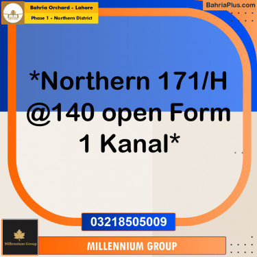 1 Kanal Residential Plot for Sale in Phase 1 - Northern District -  Bahria Orchard, Lahore - (BP-355433)