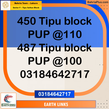 10 Marla Residential Plot for Sale in Sector F - Tipu Sultan Block -  Bahria Town, Lahore - (BP-355434)