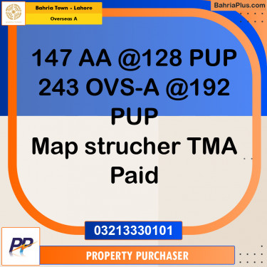 10 Marla Residential Plot for Sale in Overseas A -  Bahria Town, Lahore - (BP-355626)