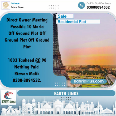 10 Marla Residential Plot for Sale in Bahria Town, Lahore - (BP-355629)
