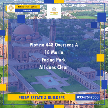 18 Marla Residential Plot for Sale in Overseas A -  Bahria Town, Lahore - (BP-355658)