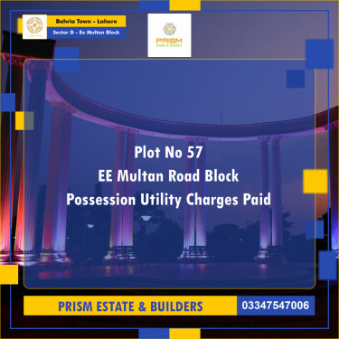 1 Kanal Residential Plot for Sale in Sector D - EE Multan Block -  Bahria Town, Lahore - (BP-355661)