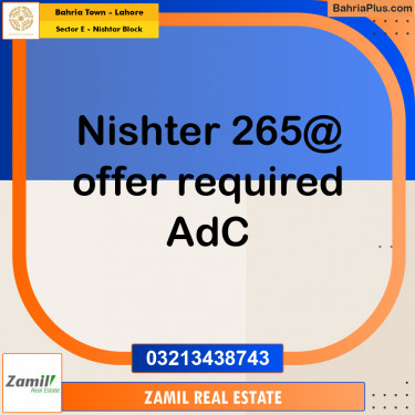 1 Kanal Residential Plot for Sale in Sector E - Nishtar Block -  Bahria Town, Lahore - (BP-355690)