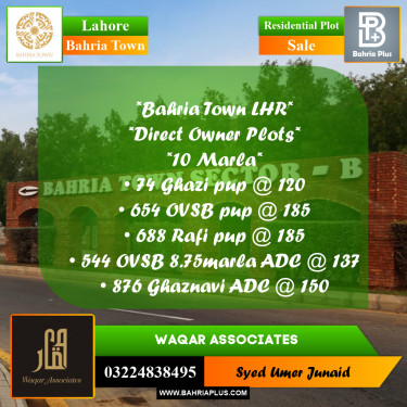Residential Plot for Sale in Bahria Town, Lahore - (BP-355715)