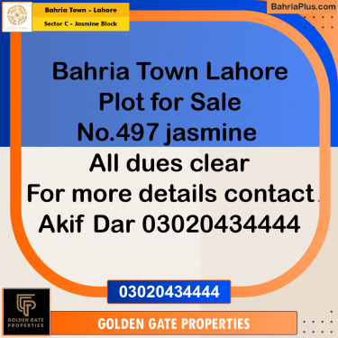 10 Marla Residential Plot for Sale in Sector C - Jasmine Block -  Bahria Town, Lahore - (BP-355754)