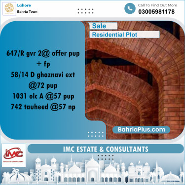 Residential Plot for Sale in Bahria Town, Lahore - (BP-355804)