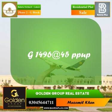 5 Marla Residential Plot for Sale in Phase 2 - G Block -  Bahria Orchard, Lahore - (BP-355815)