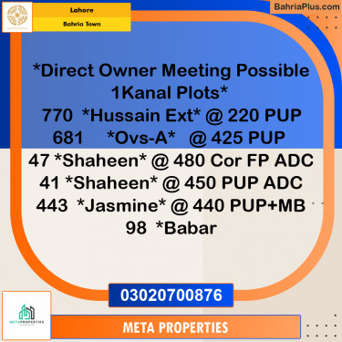 10 Marla Residential Plot for Sale in Bahria Town, Lahore - (BP-355908)