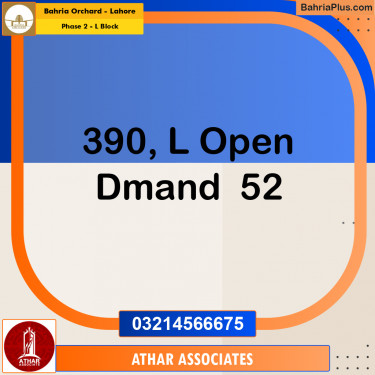 5 Marla Residential Plot for Sale in Phase 2 - L Block -  Bahria Orchard, Lahore - (BP-355971)