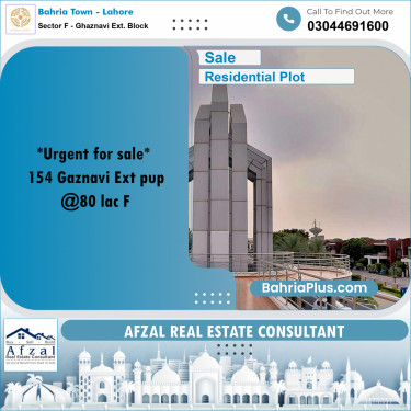 Residential Plot for Sale in Sector F - Ghaznavi Ext. Block -  Bahria Town, Lahore - (BP-355998)