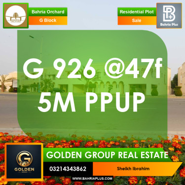 5 Marla Residential Plot for Sale in Phase 2 - G Block -  Bahria Orchard, Lahore - (BP-356063)