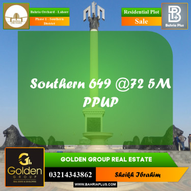 5 Marla Residential Plot for Sale in Phase 1 - Southern District -  Bahria Orchard, Lahore - (BP-356076)