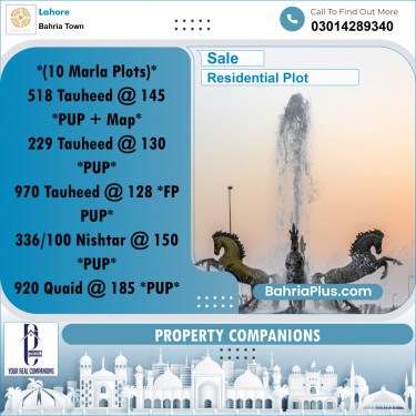 Residential Plot for Sale in Bahria Town, Lahore - (BP-356123)