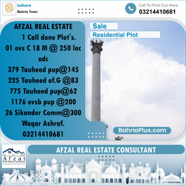 Residential Plot for Sale in Bahria Town, Lahore - (BP-356124)