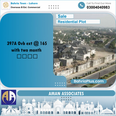 Residential Plot for Sale in Overseas B Ext. Commercial -  Bahria Town, Lahore - (BP-356133)