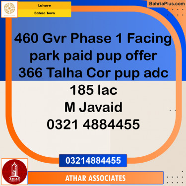 Residential Plot for Sale in Bahria Town, Lahore - (BP-356203)