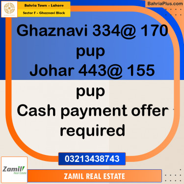 10 Marla Residential Plot for Sale in Sector F - Ghaznavi Block -  Bahria Town, Lahore - (BP-356265)