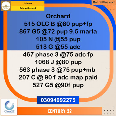 8 Marla Residential Plot for Sale in Bahria Orchard, Lahore - (BP-356275)