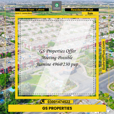 10 Marla Residential Plot for Sale in Sector C - Jasmine Block -  Bahria Town, Lahore - (BP-356293)