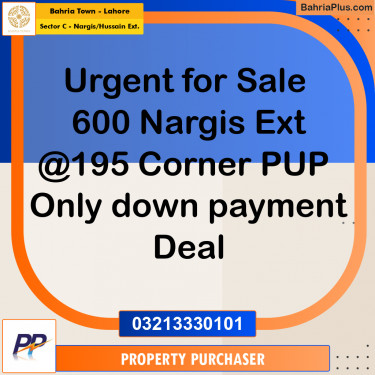1 Kanal Residential Plot for Sale in Sector C - Nargis/Hussain Ext. -  Bahria Town, Lahore - (BP-356312)