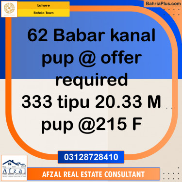 Residential Plot for Sale in Bahria Town, Lahore - (BP-356384)