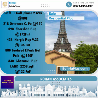 Residential Plot for Sale in Bahria Town, Lahore - (BP-356442)